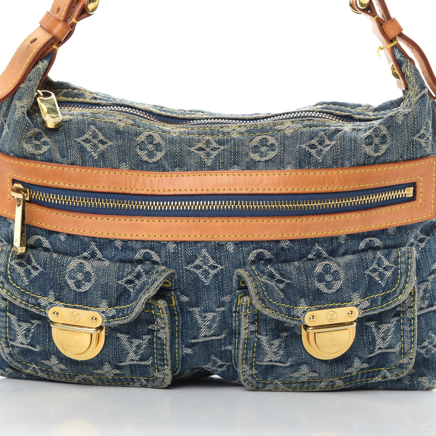 Louis Vuitton Monogram Denim Baggy PM Blue 8 of 17