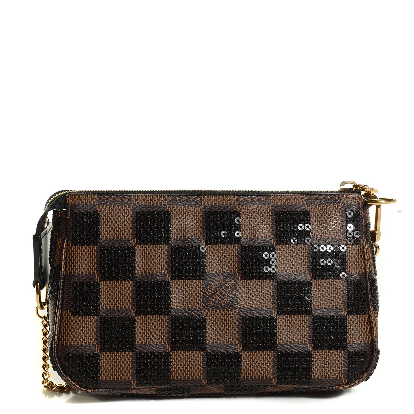 Damier Paillettes Mini Pochette Accessories Black