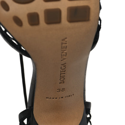 Bottega Veneta Mesh Nappa Stretch Ankle Tie Sandals 38 Black 7 of 9