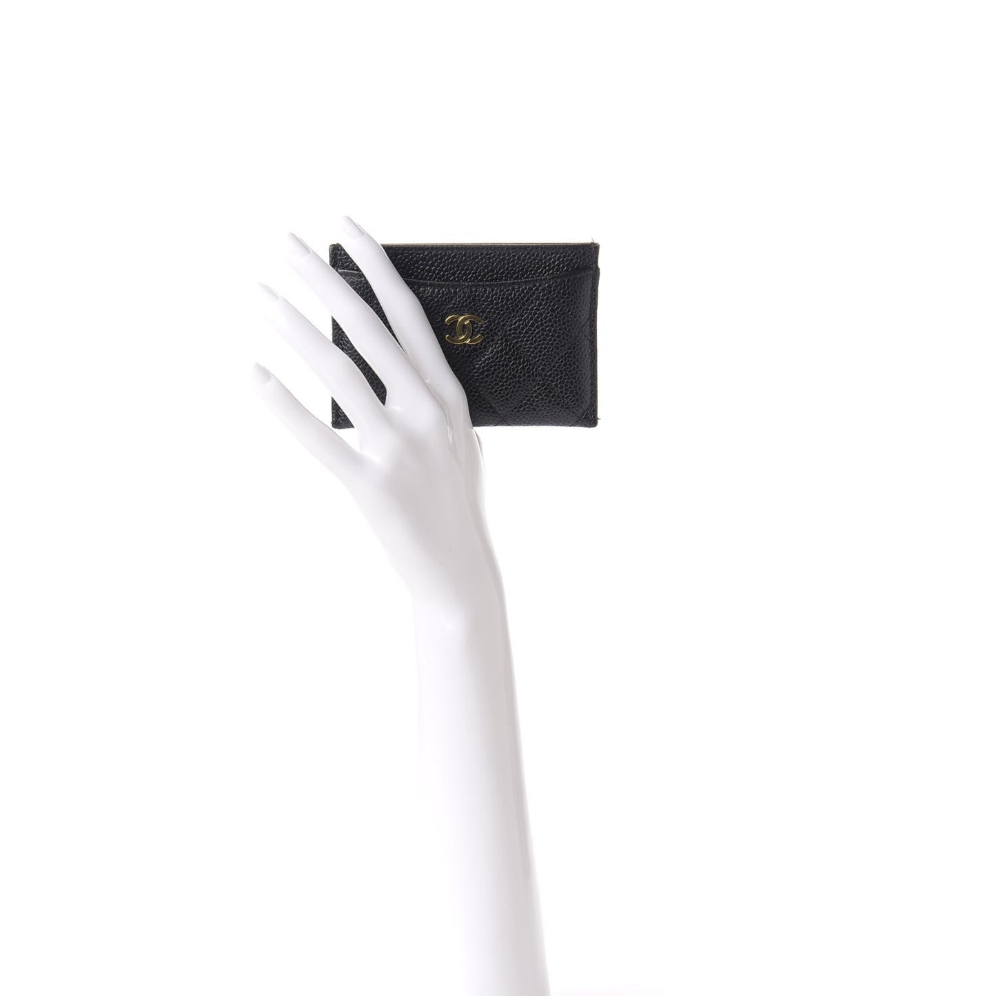 Caviar Quilted Card Holder Black