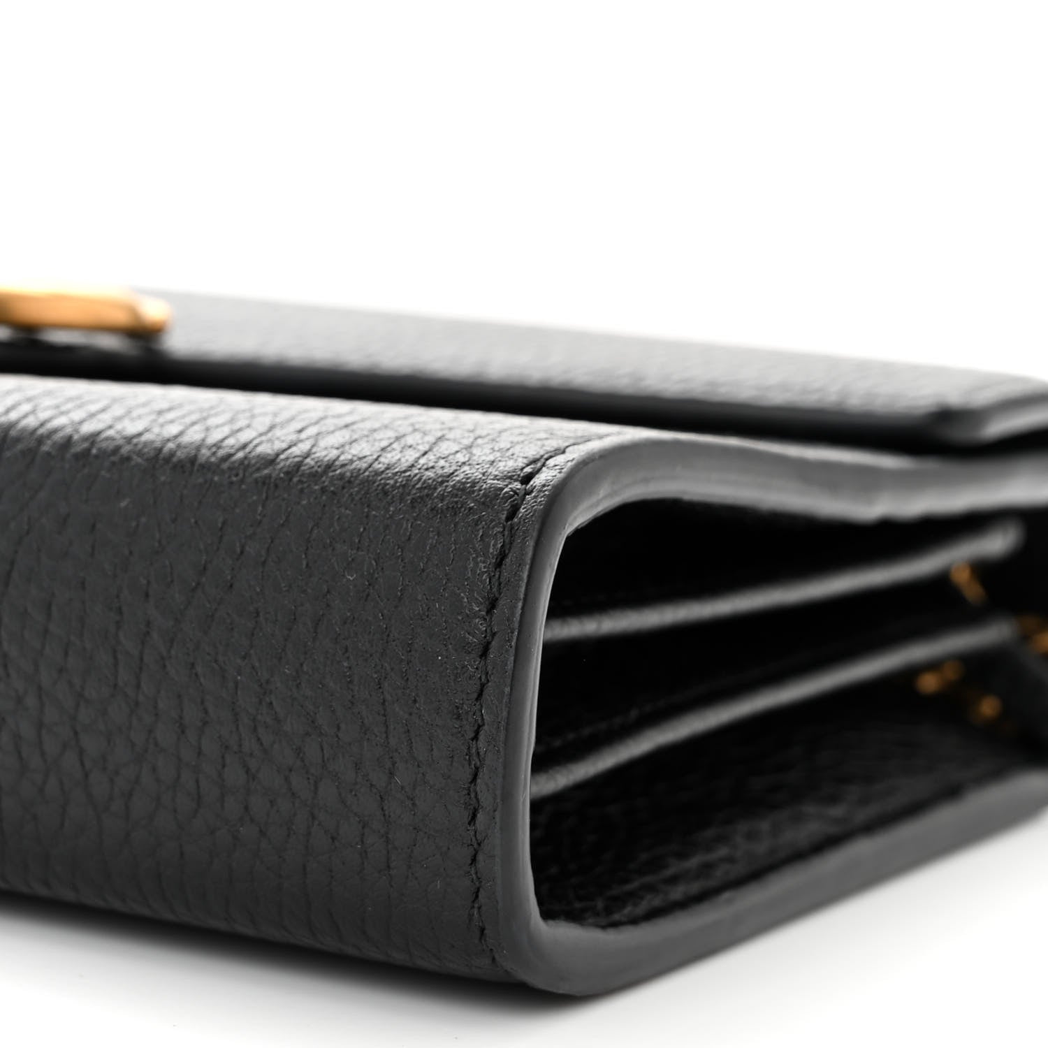 Gucci Calfskin GG Marmont Chain Wallet Bag Black 11 of 12