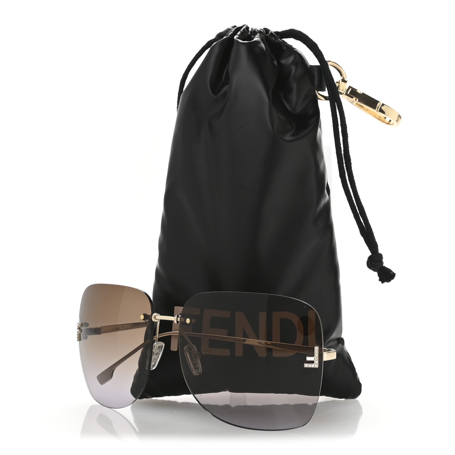 Fendi Metal Crystal Sunglasses FE4134US Gold 7 of 7