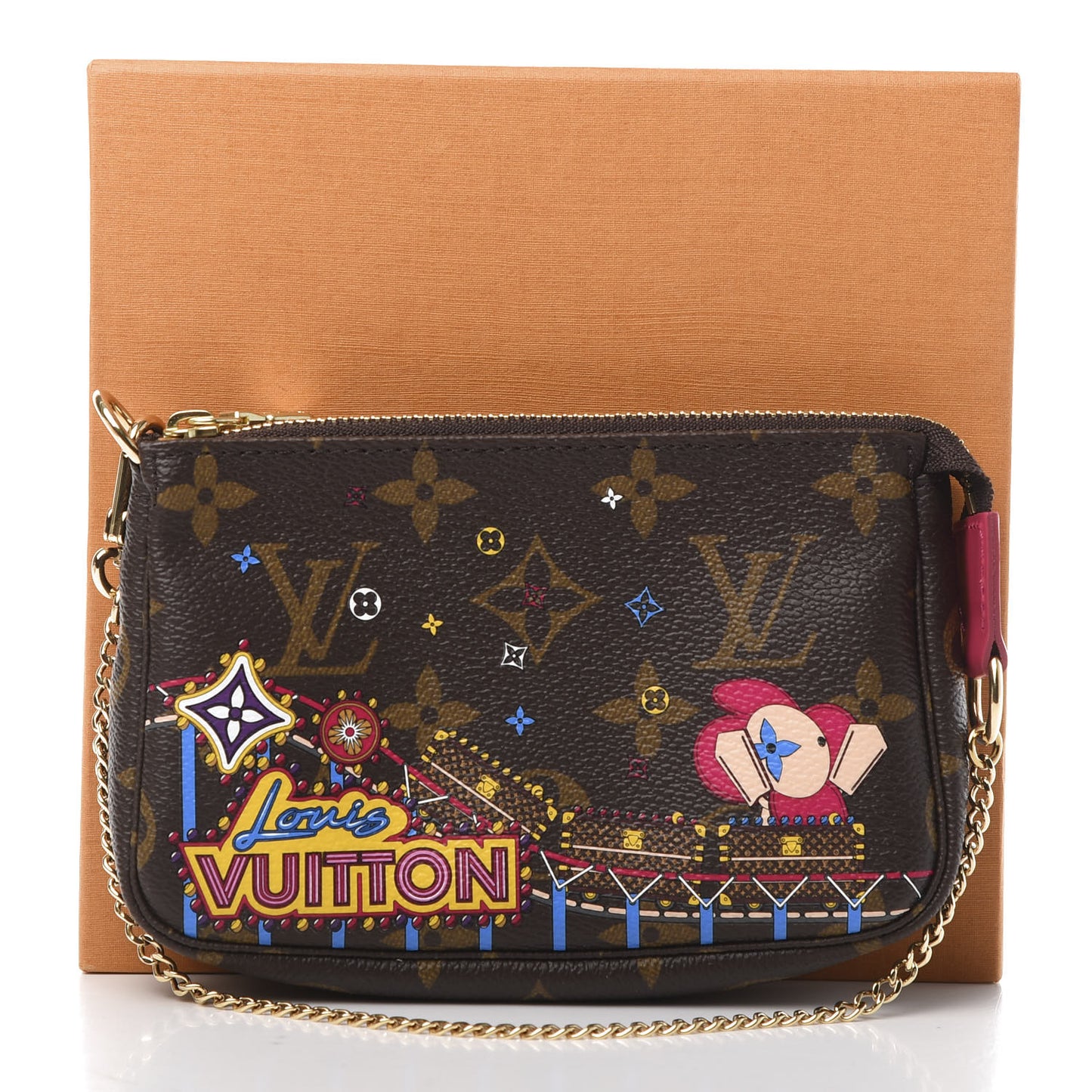 Monogram 2020 Christmas Animation Roller Coaster Mini Pochette Accessories Pivoine