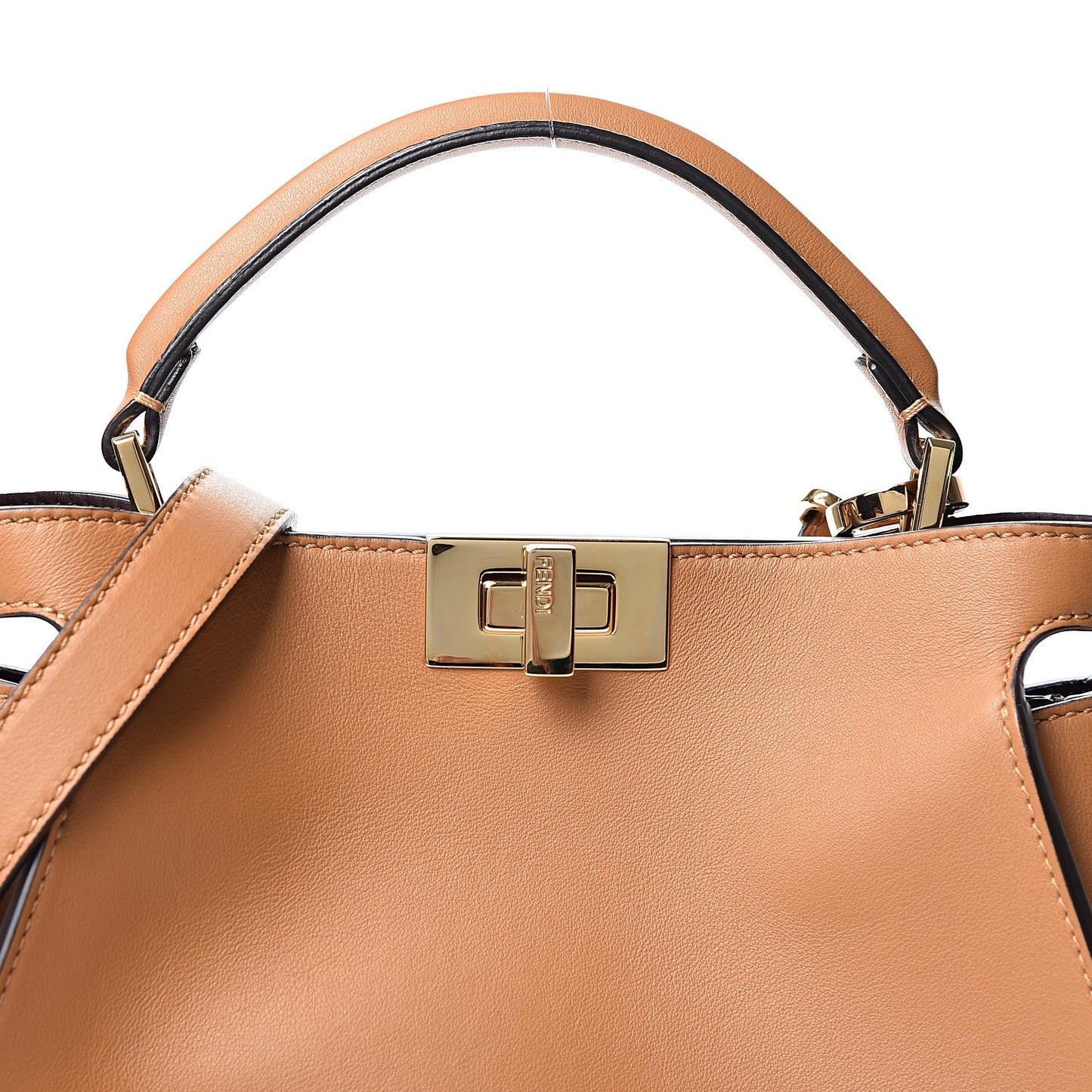 Vitello Tahiti Burro Bi-Color Medium Peekaboo Iconic Essentially Satchel Nocciola Asfalto Cast