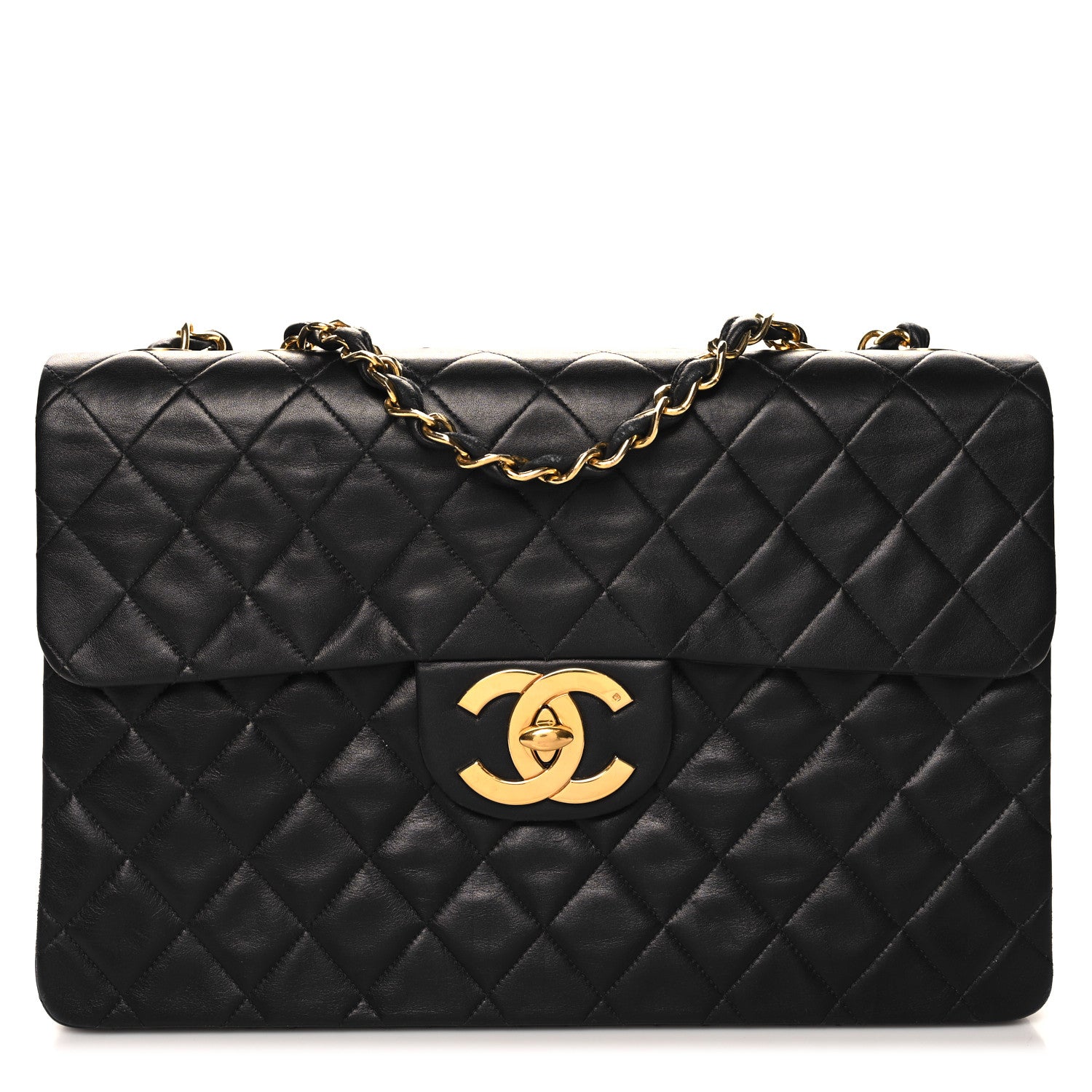 Chanel Lambskin Quilted XL Jumbo Single Flap Black 1 of 11