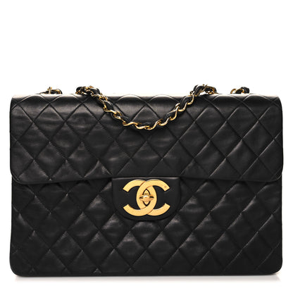 Chanel Lambskin Quilted XL Jumbo Single Flap Black 1 of 11