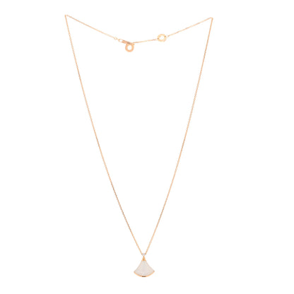 Bulgari 18K Rose Gold Diamond Mother of Pearl Small Divas' Dream Pendant Necklace 3 of 5