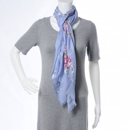 Chanel Cashmere Silk Camellia Scarf Shawl 2 of 9