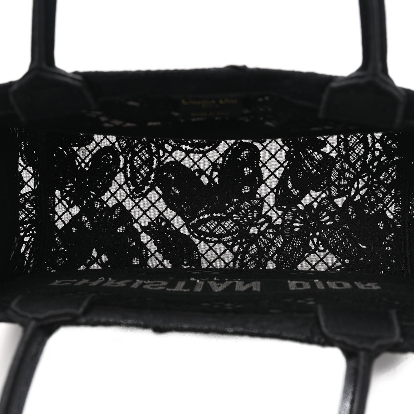 Embroidered 3D Macrame D-Lace Butterfly Medium Book Tote Black Multicolor