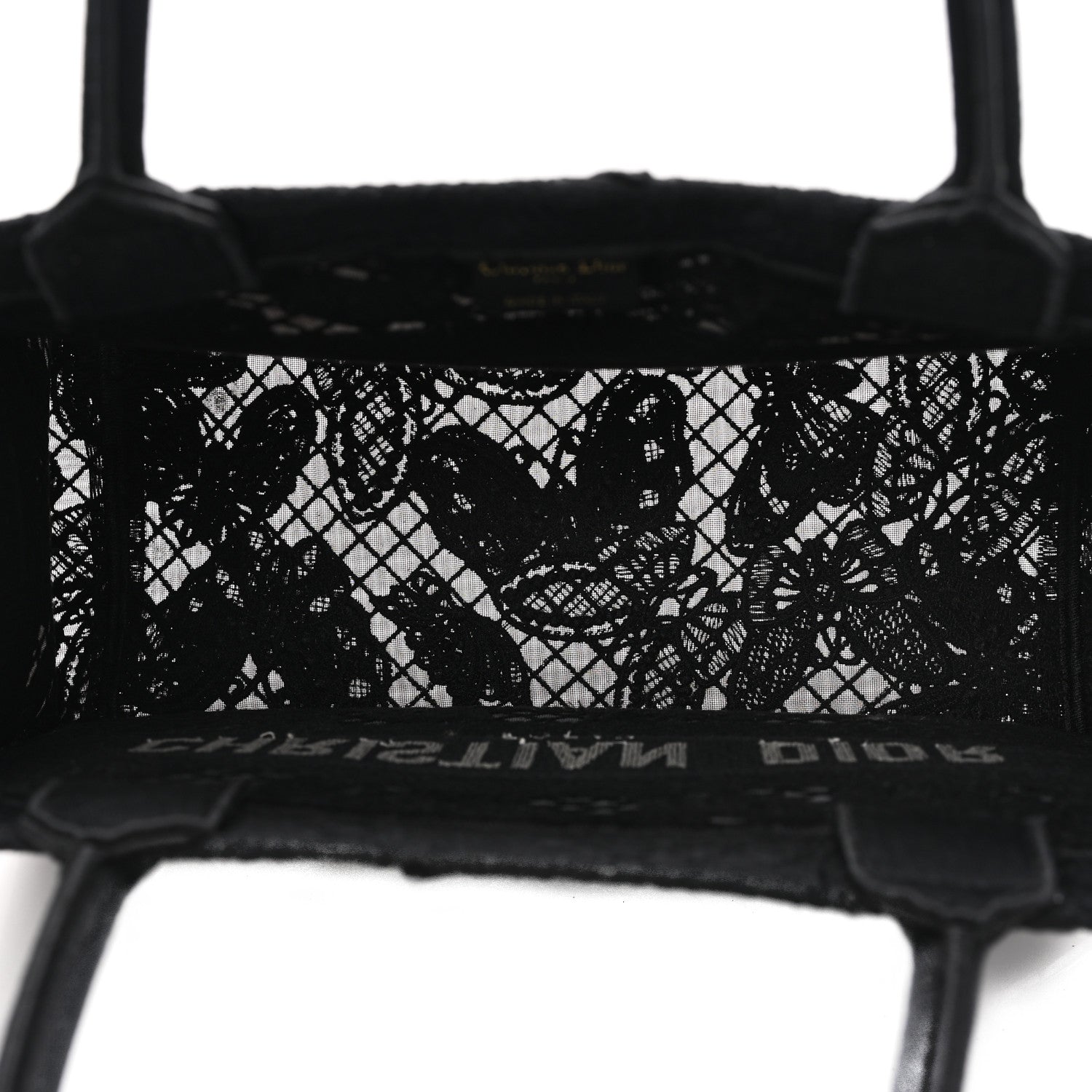 Christian Dior Embroidered 3D Macrame D-Lace Butterfly Medium Book Tote Black Multicolor 5 of 10