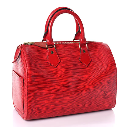 Louis Vuitton Epi Speedy 25 Castillan Red 2 of 15