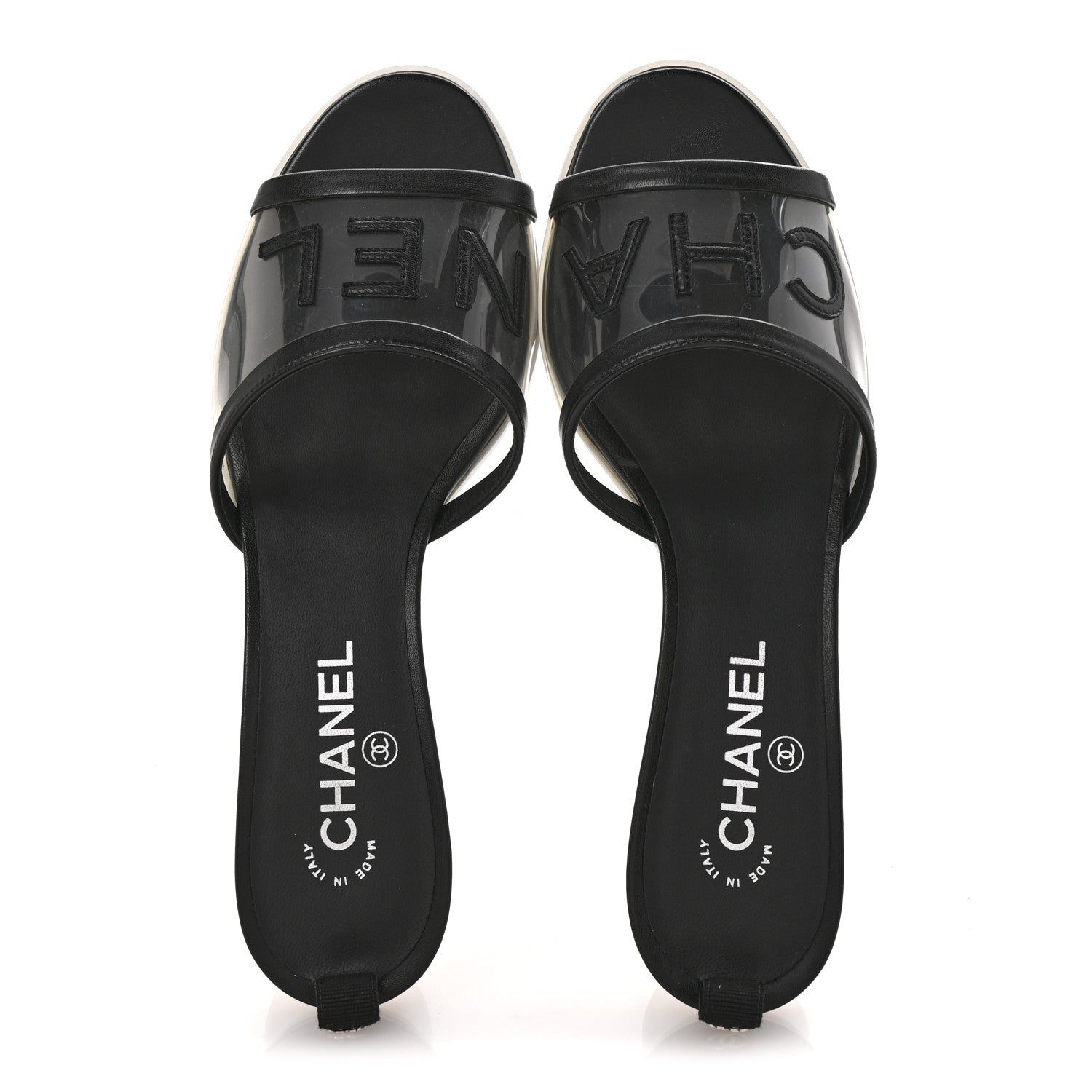 Chanel PVC Lambskin Logo Mules 41 Black 2 of 12