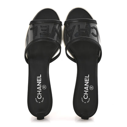Chanel PVC Lambskin Logo Mules 41 Black 2 of 12