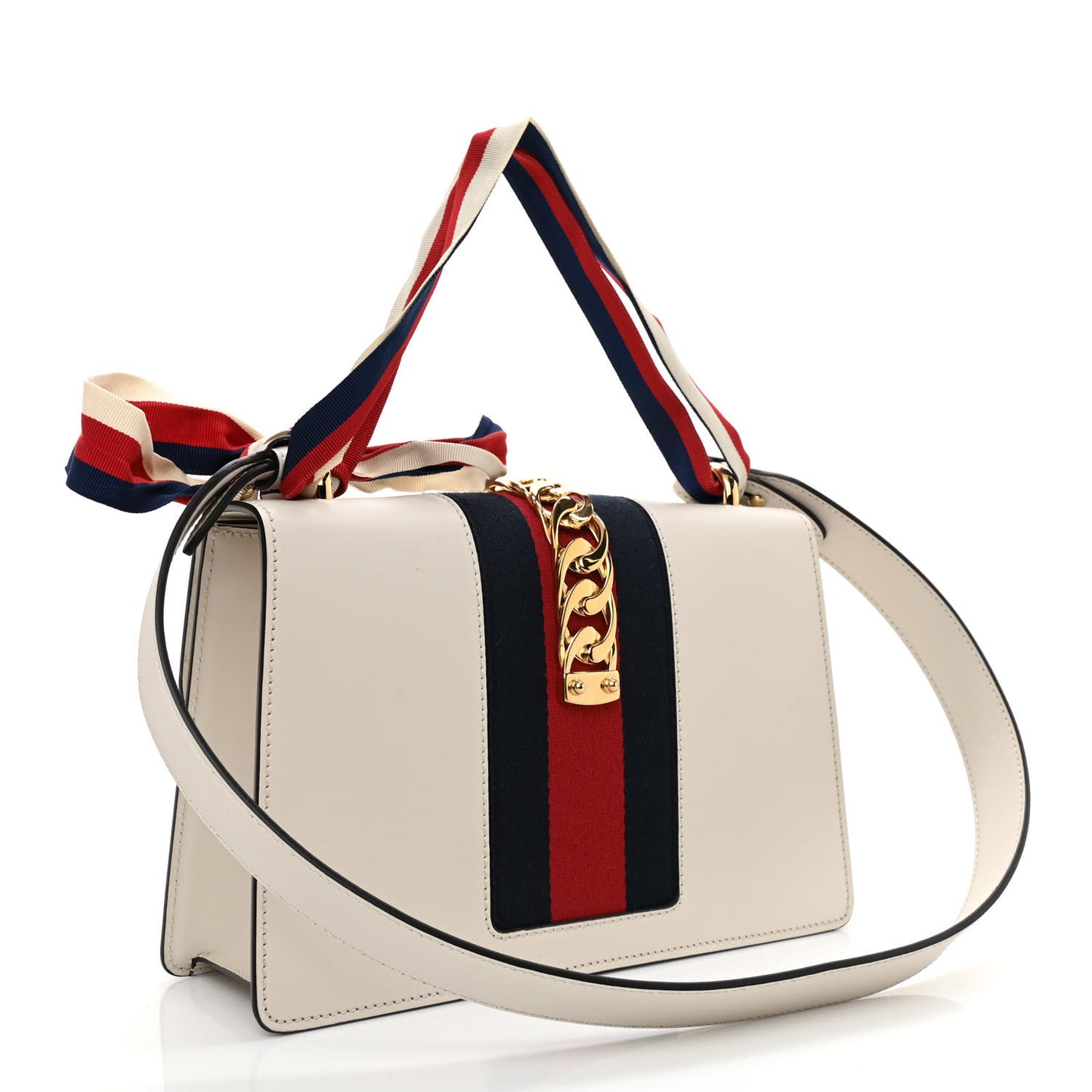 Calfskin Small Sylvie Shoulder Bag Off White