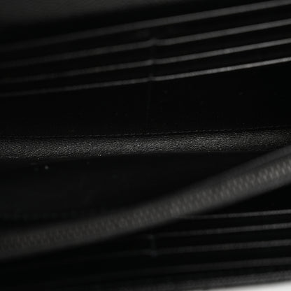 Saint Laurent Grain De Poudre Matelasse Chevron Monogram Flap Wallet Black 5 of 10