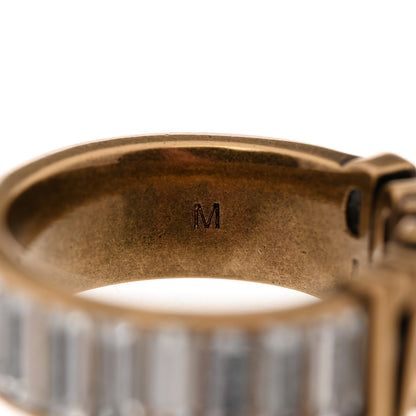 Christian Dior Metal Baguette Crystal J'Adior Ring 52 6 Gold 4 of 5