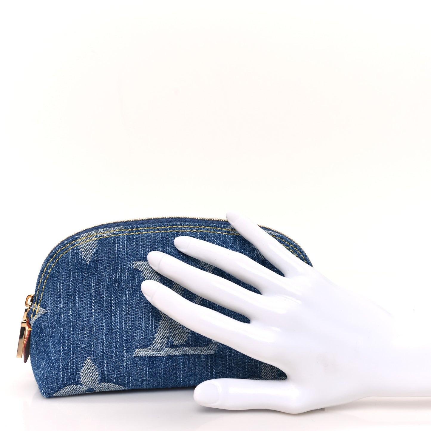 Denim Giant Monogram Pochette Cosmetique PM Denim Blue