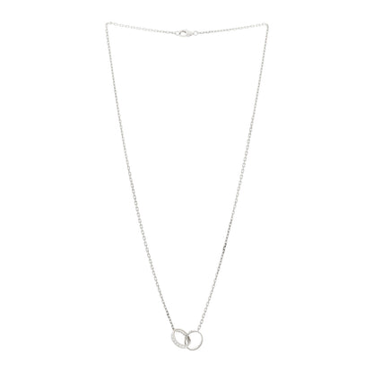 Cartier 18K White Gold Diamond Interlocking LOVE Necklace 3 of 10