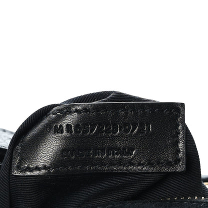 Saint Laurent Calfskin Crocodile Embossed LE 5 A 7 Hobo Black 6 of 9