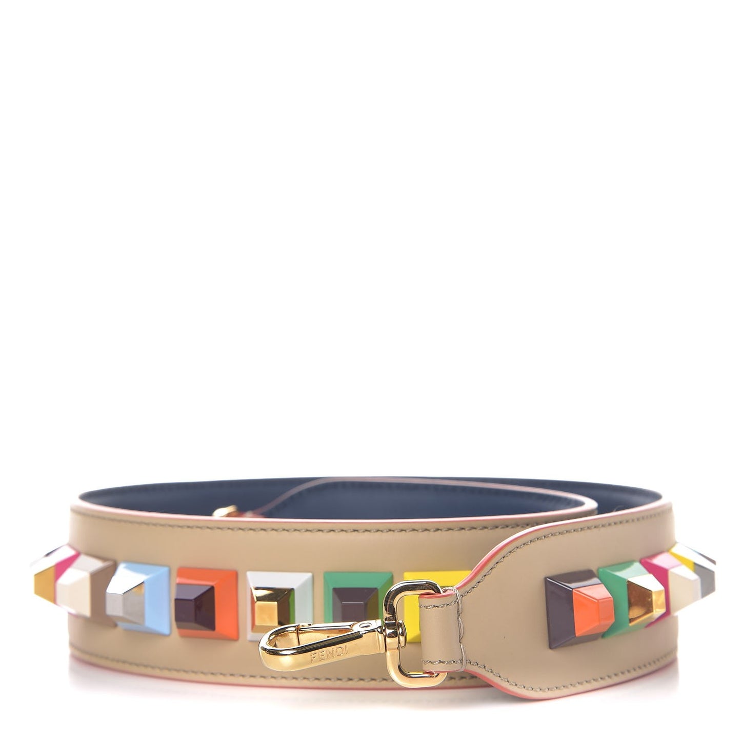 Vitello Century Plexiglass Bi-Color Studded Strap You Amido Blue Scuro