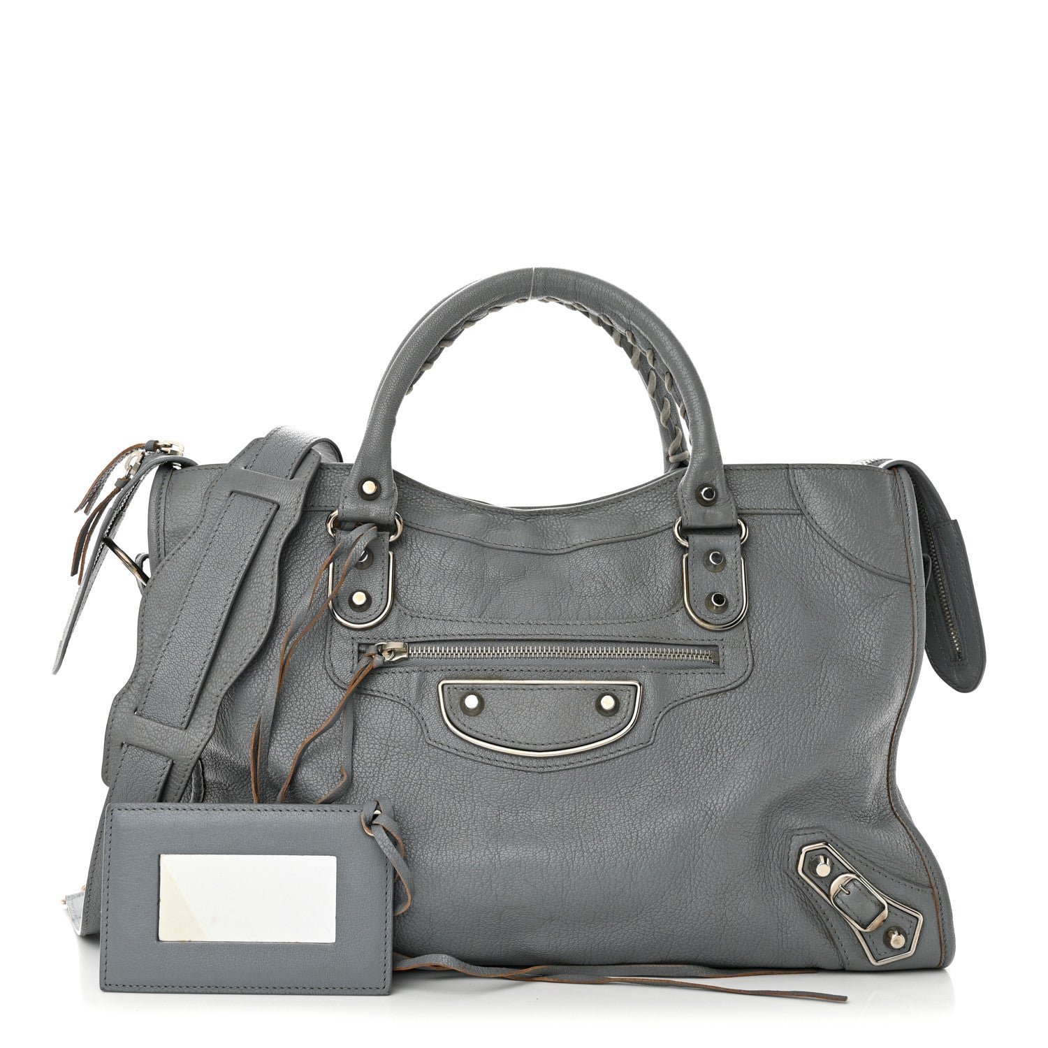 Balenciaga Chevre Silver Metallic Edge Hardware City Bleu Acier 1 of 14