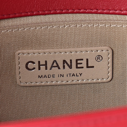Chanel Lambskin Chevron Quilted Medium Boy Flap Dark Pink 6 of 10
