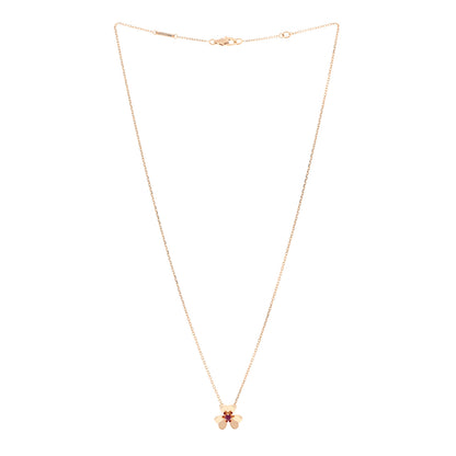 Van Cleef & Arpels 18K Rose Gold Ruby Mini Frivole Pendant Necklace 3 of 4