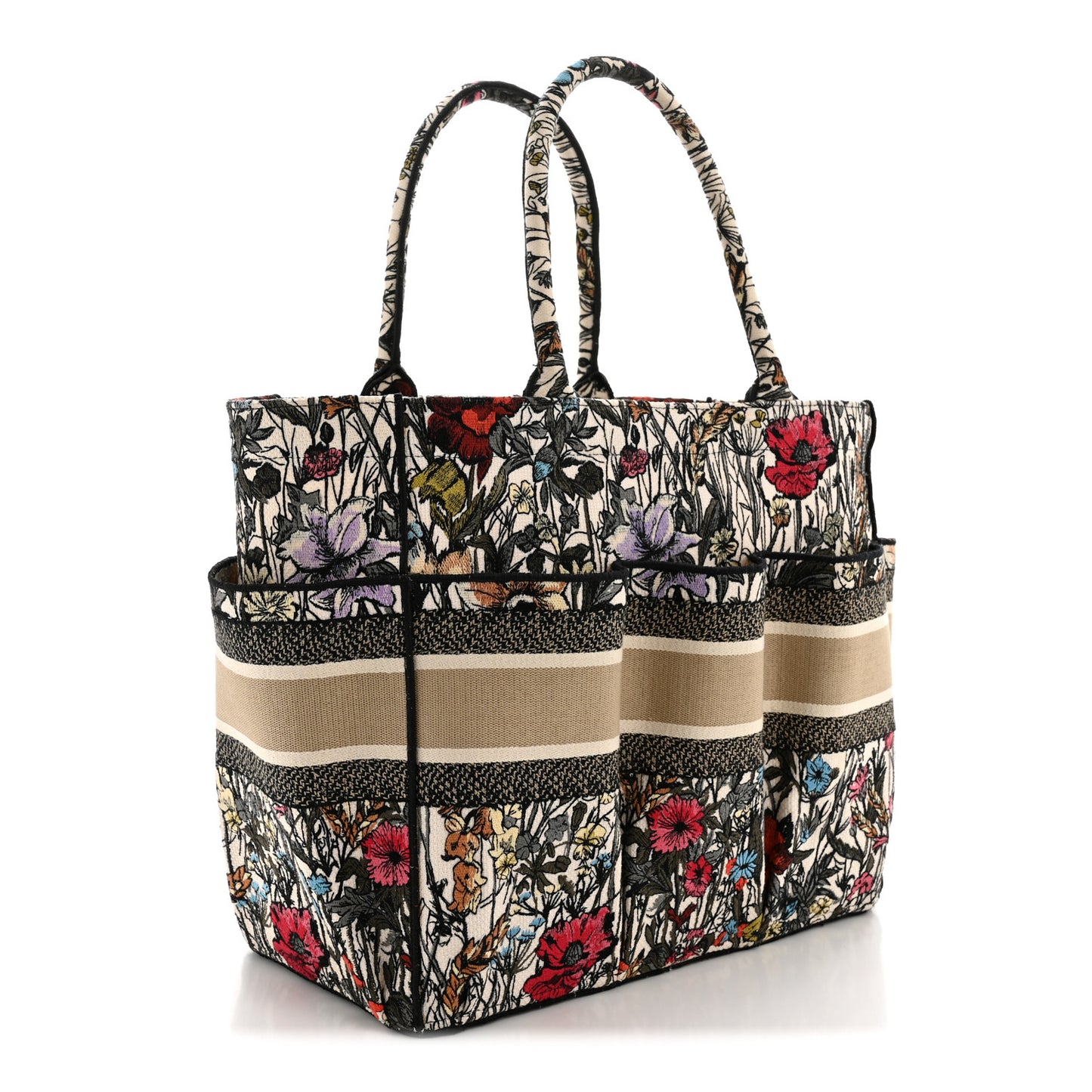Canvas Embroidered Mille Fleurs Catherine Tote Multicolor