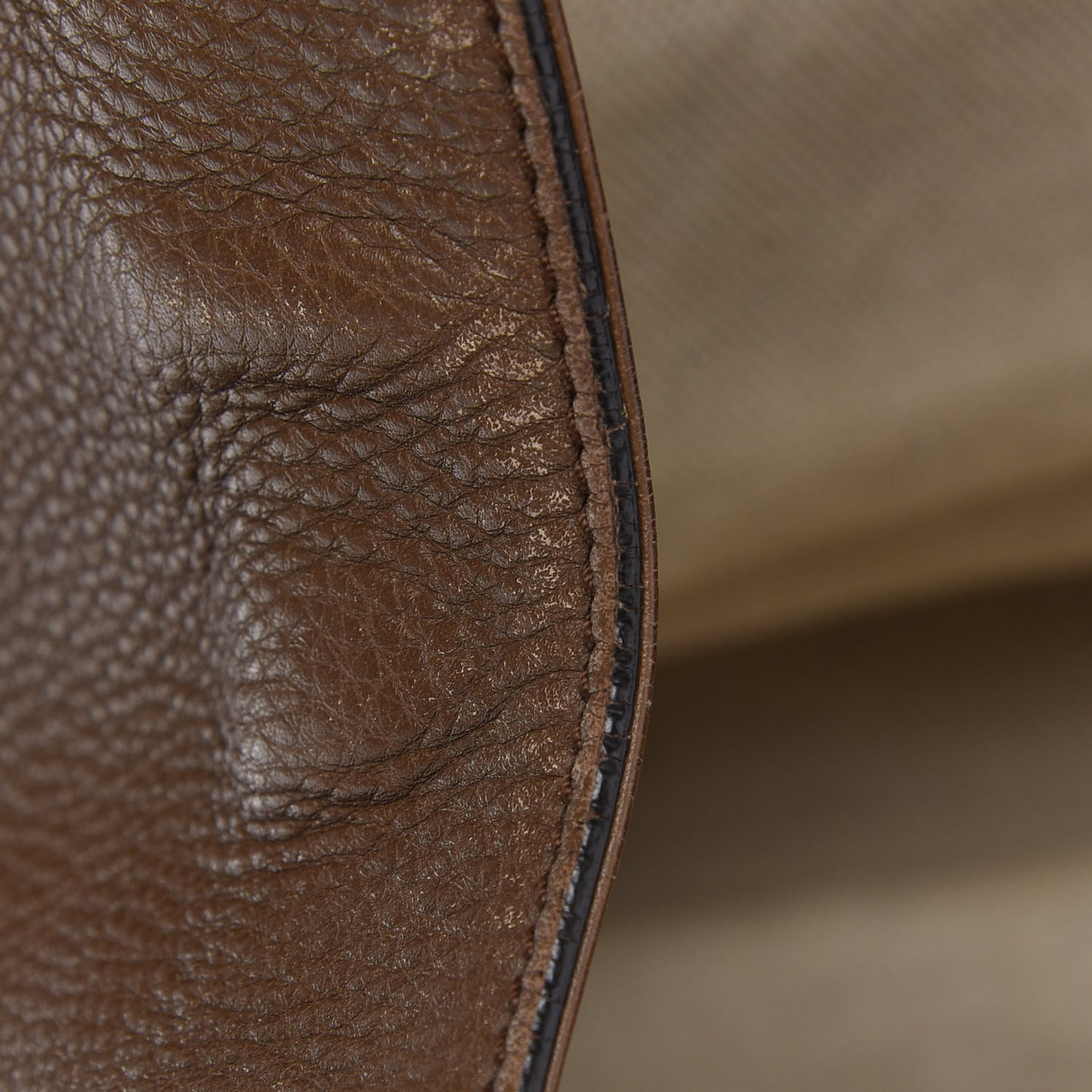 Pebbled Calfskin Medium Soho Shoulder Bag Brown