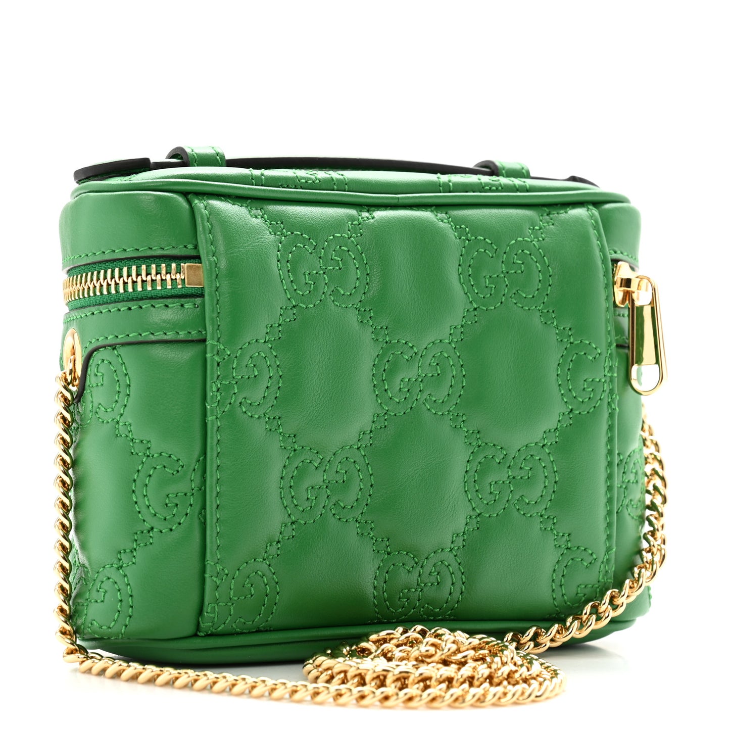 Calfskin GG Matelasse Mini Top Handle Bag Spring Green