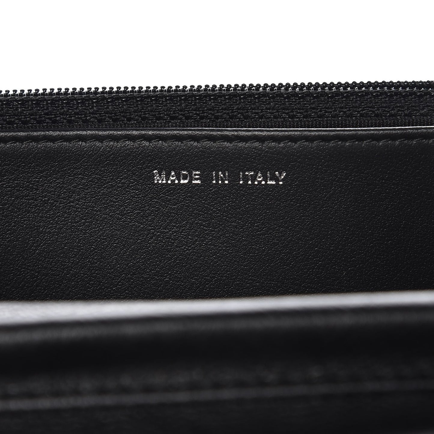Crumpled Calfskin Quilted Wallet On Chain WOC So Black