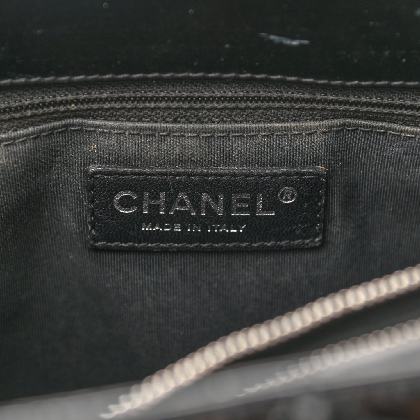 Patent Quilted Grand Shopping Tote GST Black