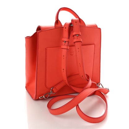 MCM Calfskin Ottomar Monogram Essential Small Backpack Hot Coral 2 of 9
