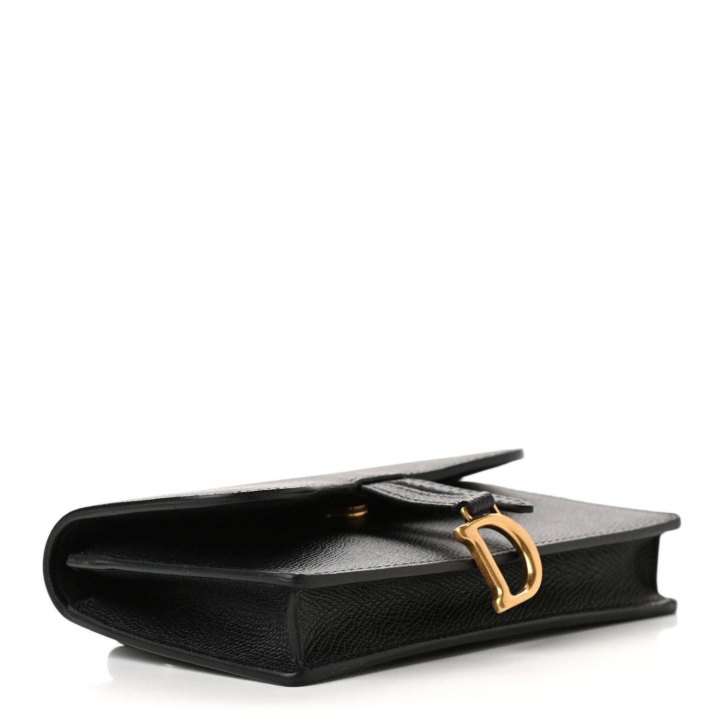 Grained Calfskin Saddle Belt Bag Black