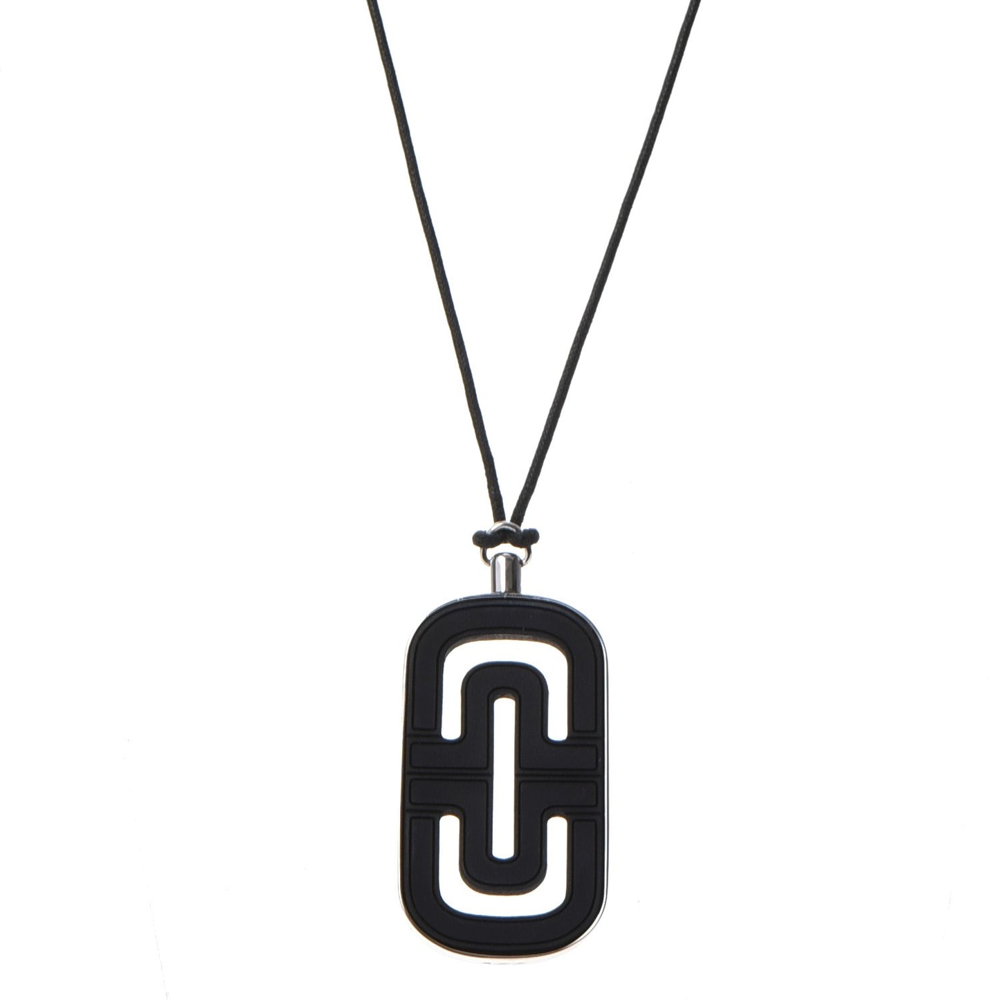 Sterling Silver Resin Parentesi Pendant Necklace Black