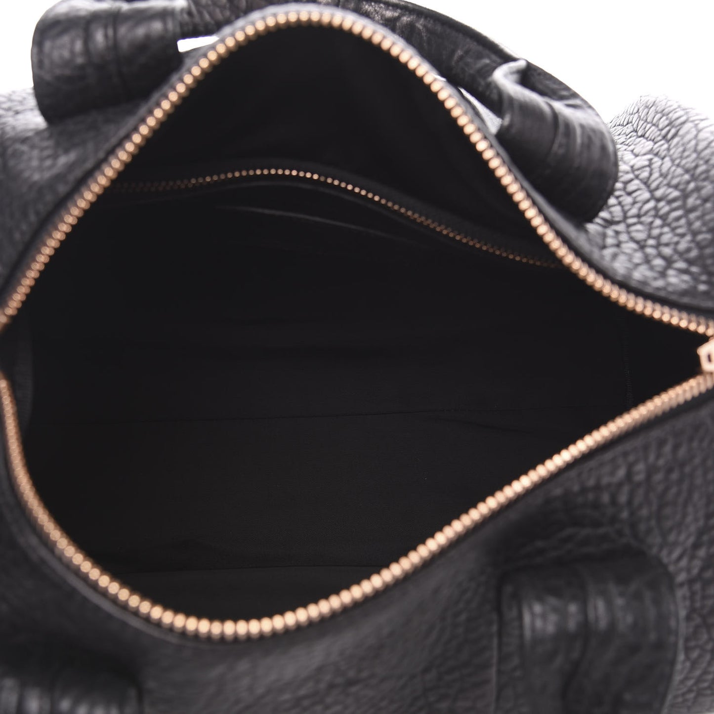 Pebbled Lambskin Rocco Black Rose Gold Hardware