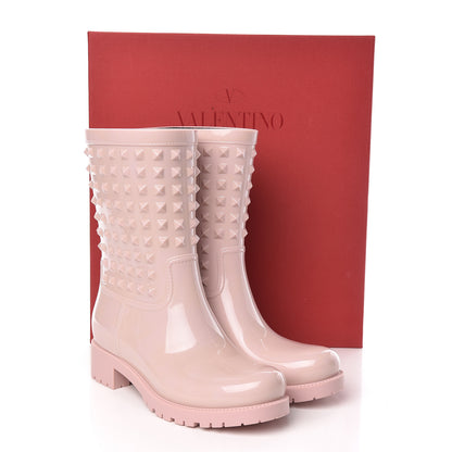 Valentino Garavani Rubber Rockstud Short Rainboots 38 Water Rose 8 of 8