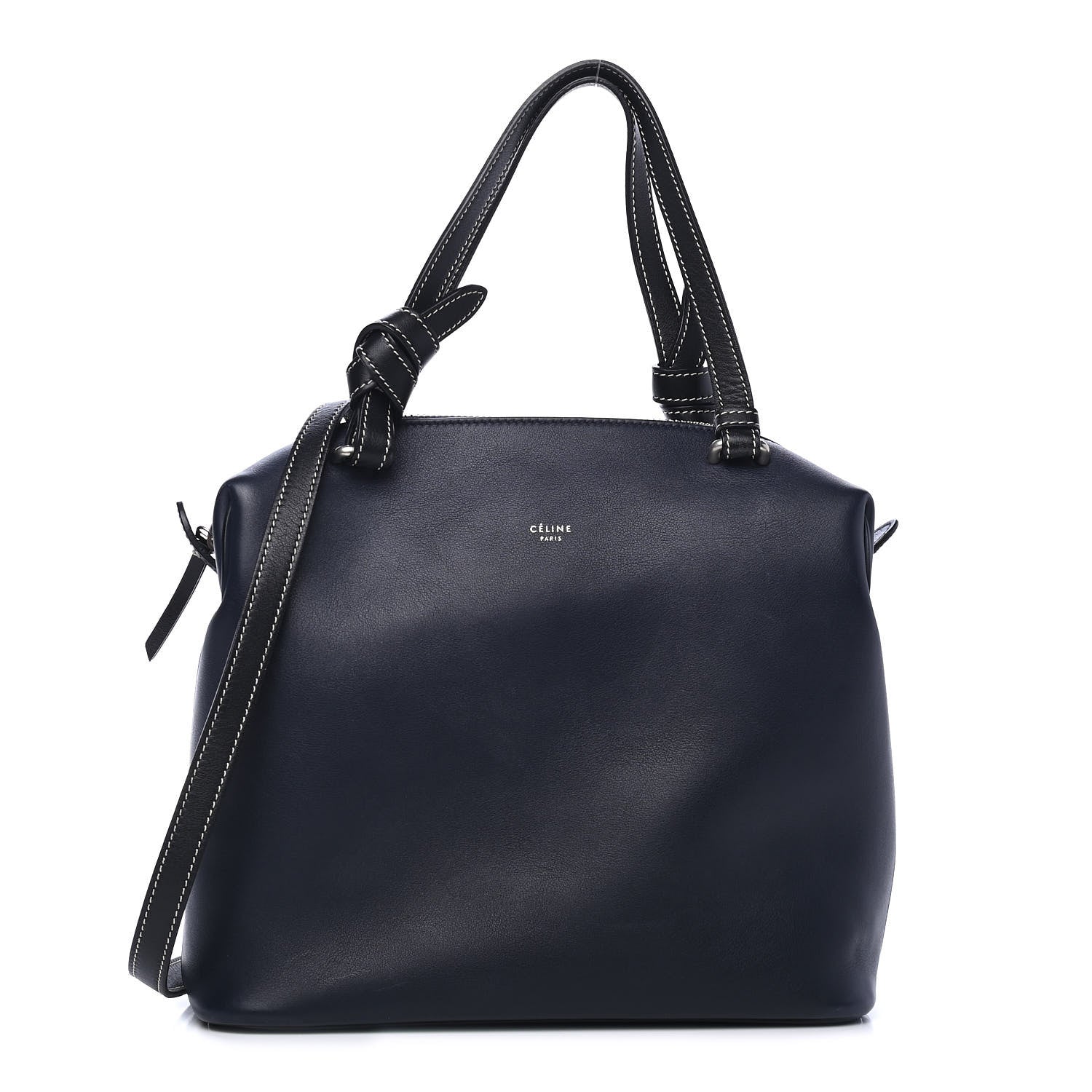 Celine Lambskin Small Soft Cube Satchel Navy 1 of 4