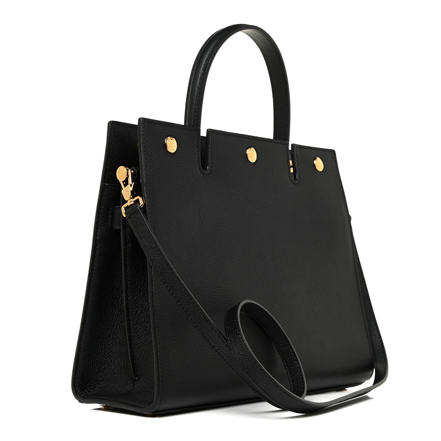 Burberry Grainy Calfskin Small Title Bag Black 3 of 13