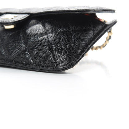 Chanel Caviar Fabric Quilted Foldable Tote With Chain Black Multicolor 17 of 18