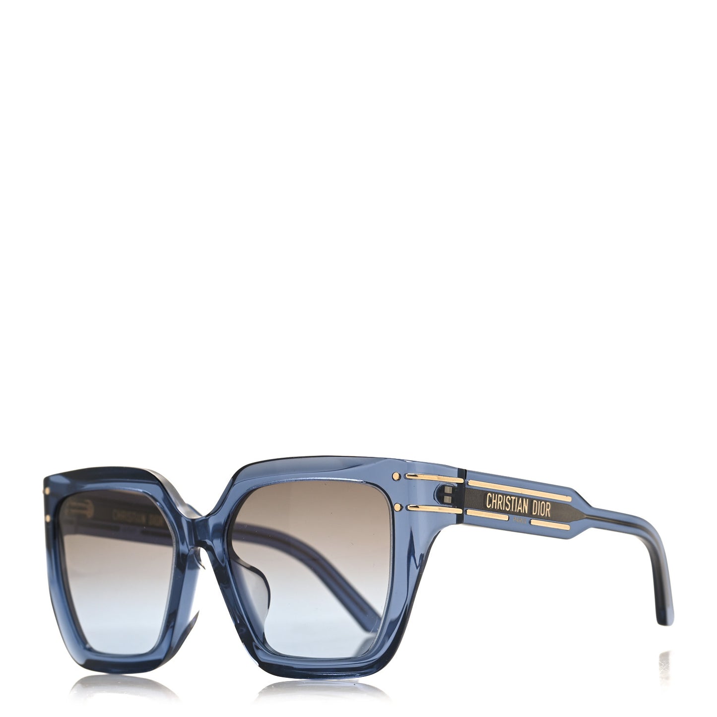 Acetate Diorsignature S10F Square Sunglasses Transparent Blue