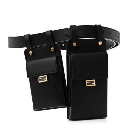 Fendi Calfskin Multi Pocket Belt Black 1 of 12