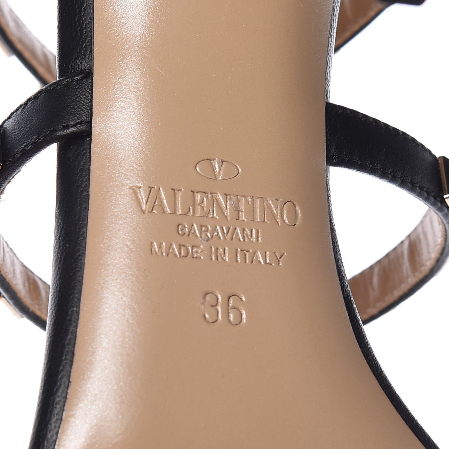Calfskin Nappa Rockstud Gladiator 105mm Sandals 36 Black