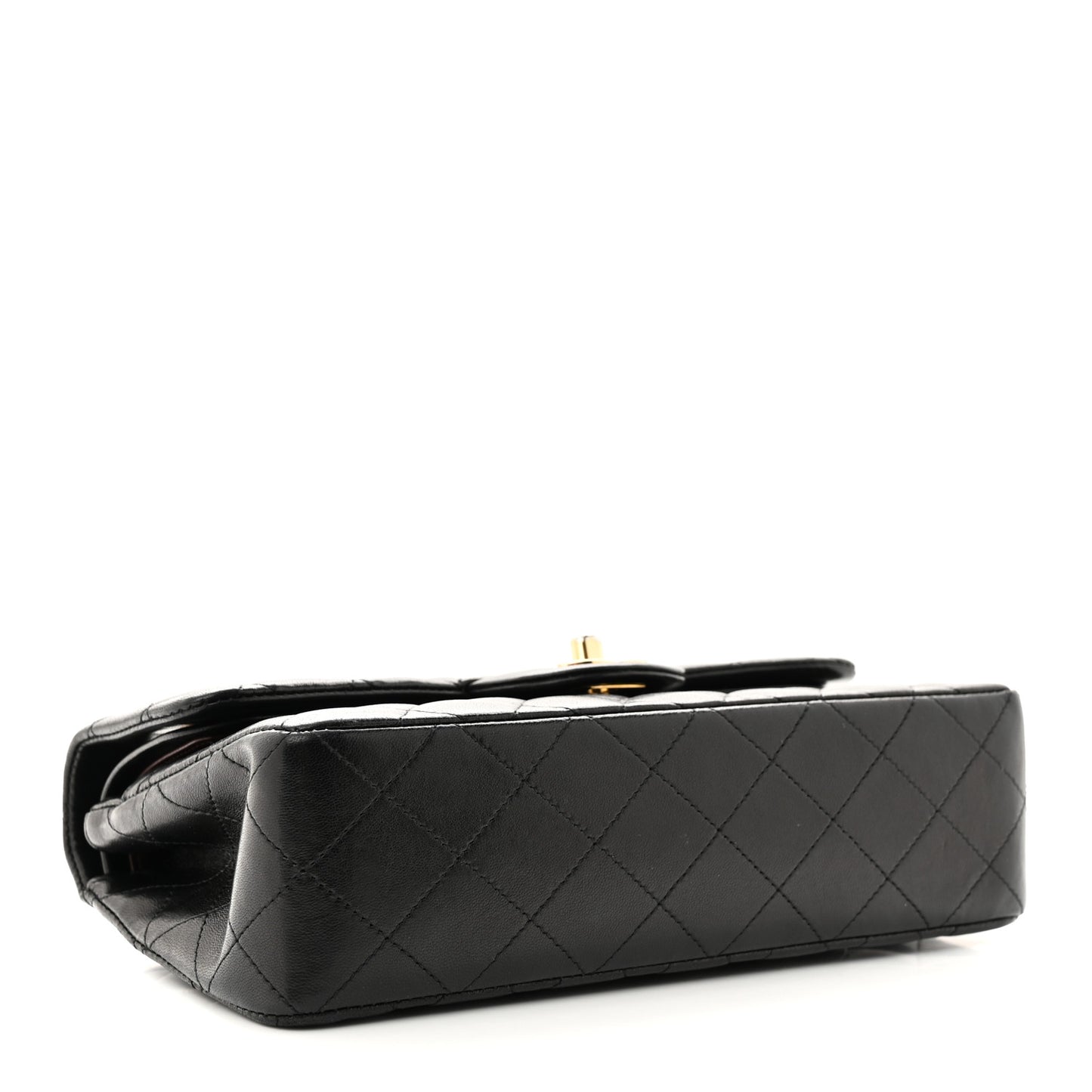 Lambskin Quilted Small Double Flap Black