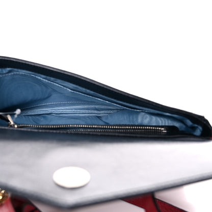 Gucci Calfskin Diagonal GG Medium Thiara Double Envelope Shoulder Bag Black Red 5 of 11