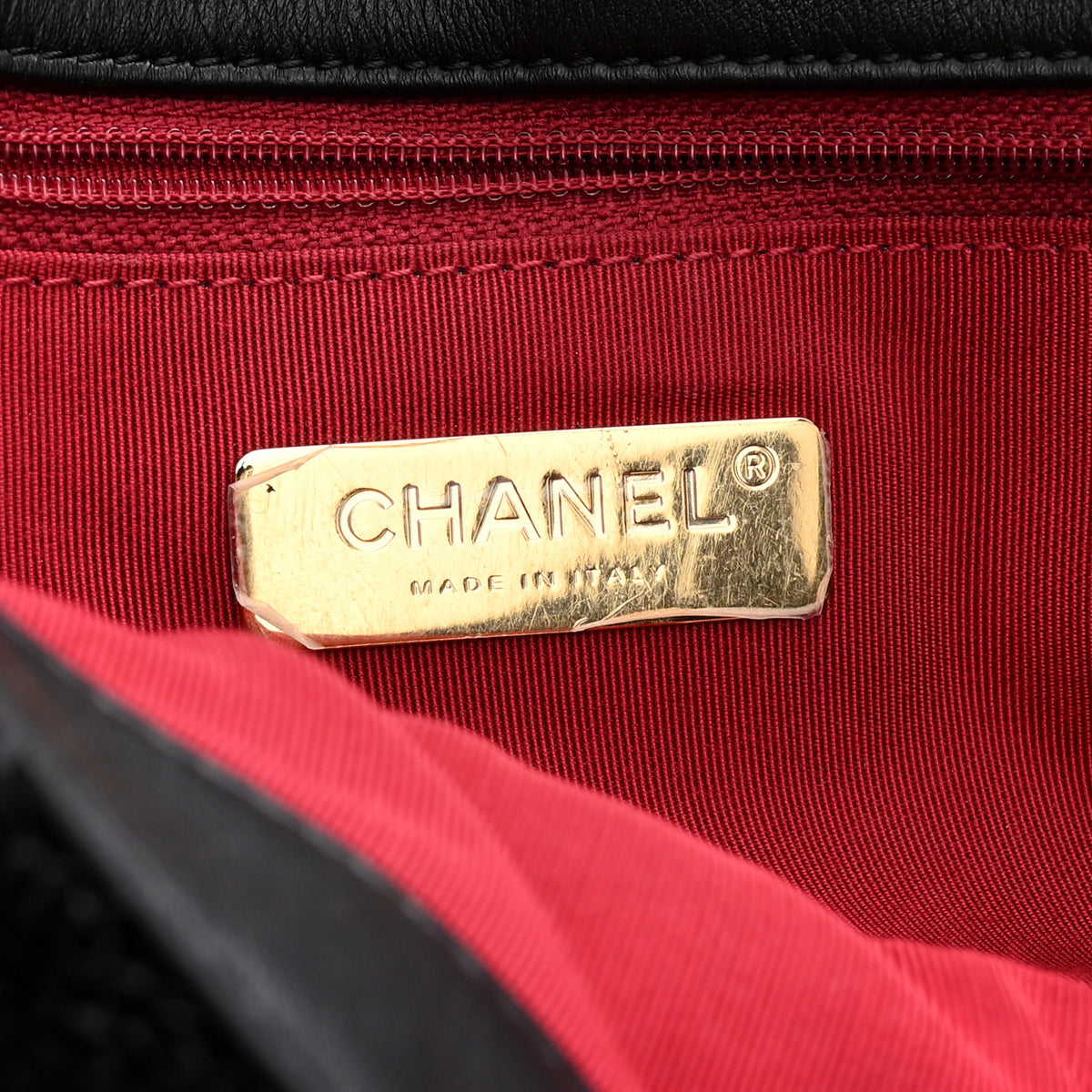 Sequin Quilted Medium Chanel 19 Flap Black
