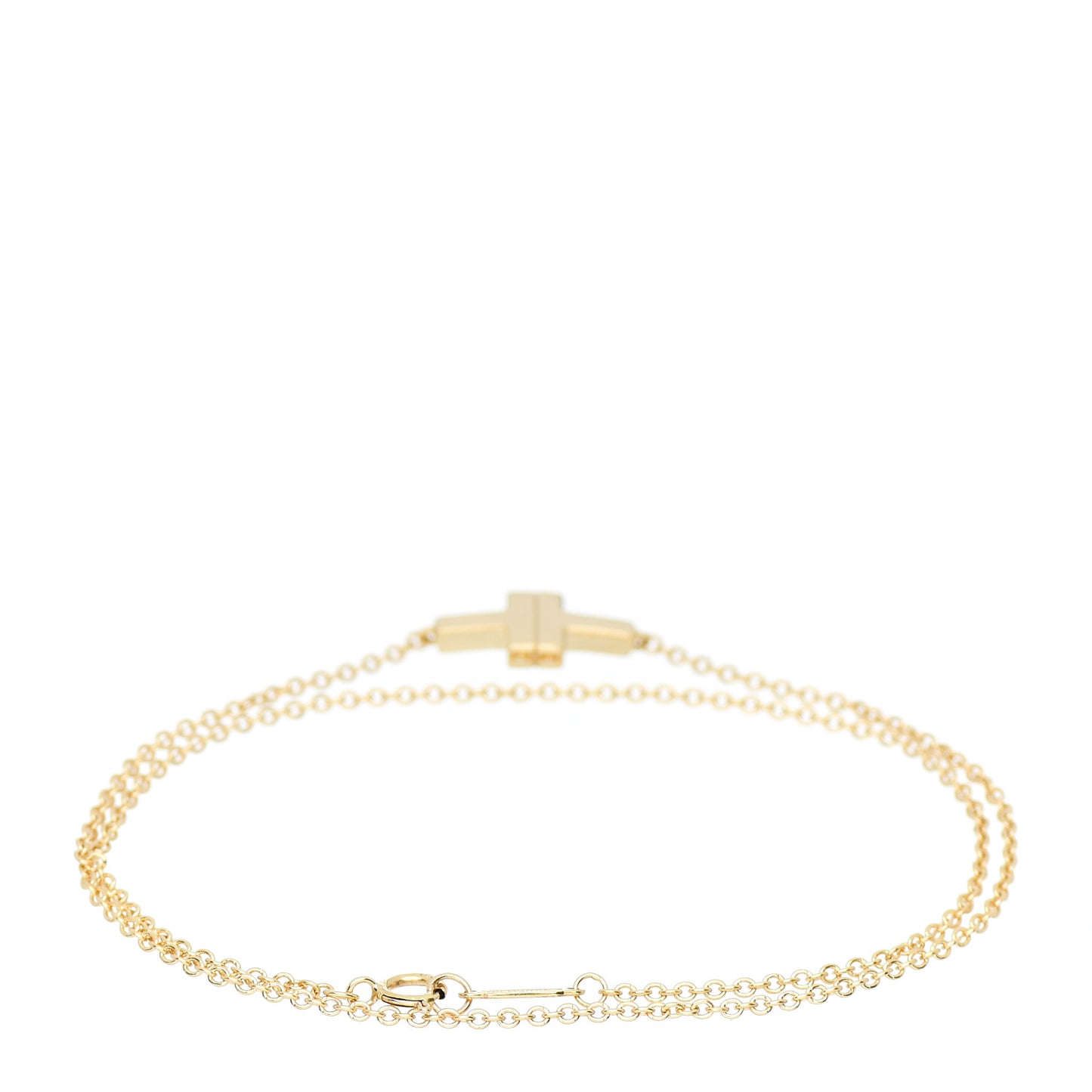 18K Yellow Gold T Double Chain Bracelet