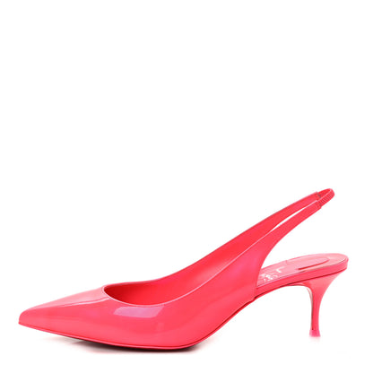 Christian Louboutin Patent Kate Sling 55 Pumps 39.5 Fluo Pink 1 of 8