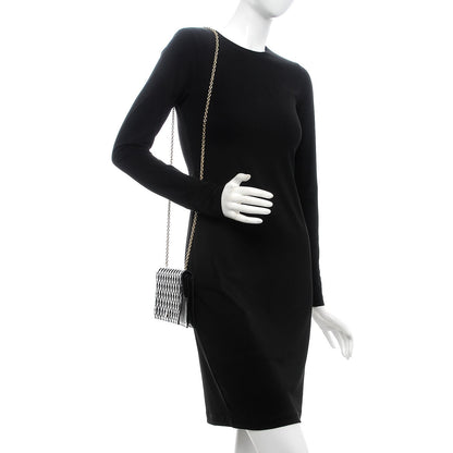 Fendi Patent Fendilicious Embossed Quilted Wallet On Chain Black 2 of 11