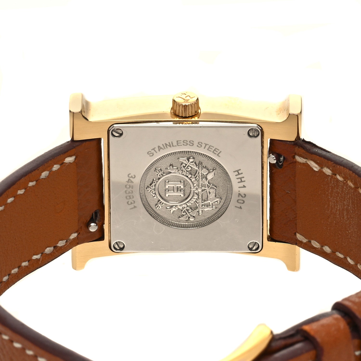 Hermes Stainless Steel Epsom 21mm Heure H Hour Quartz Watch Gold 4 of 5